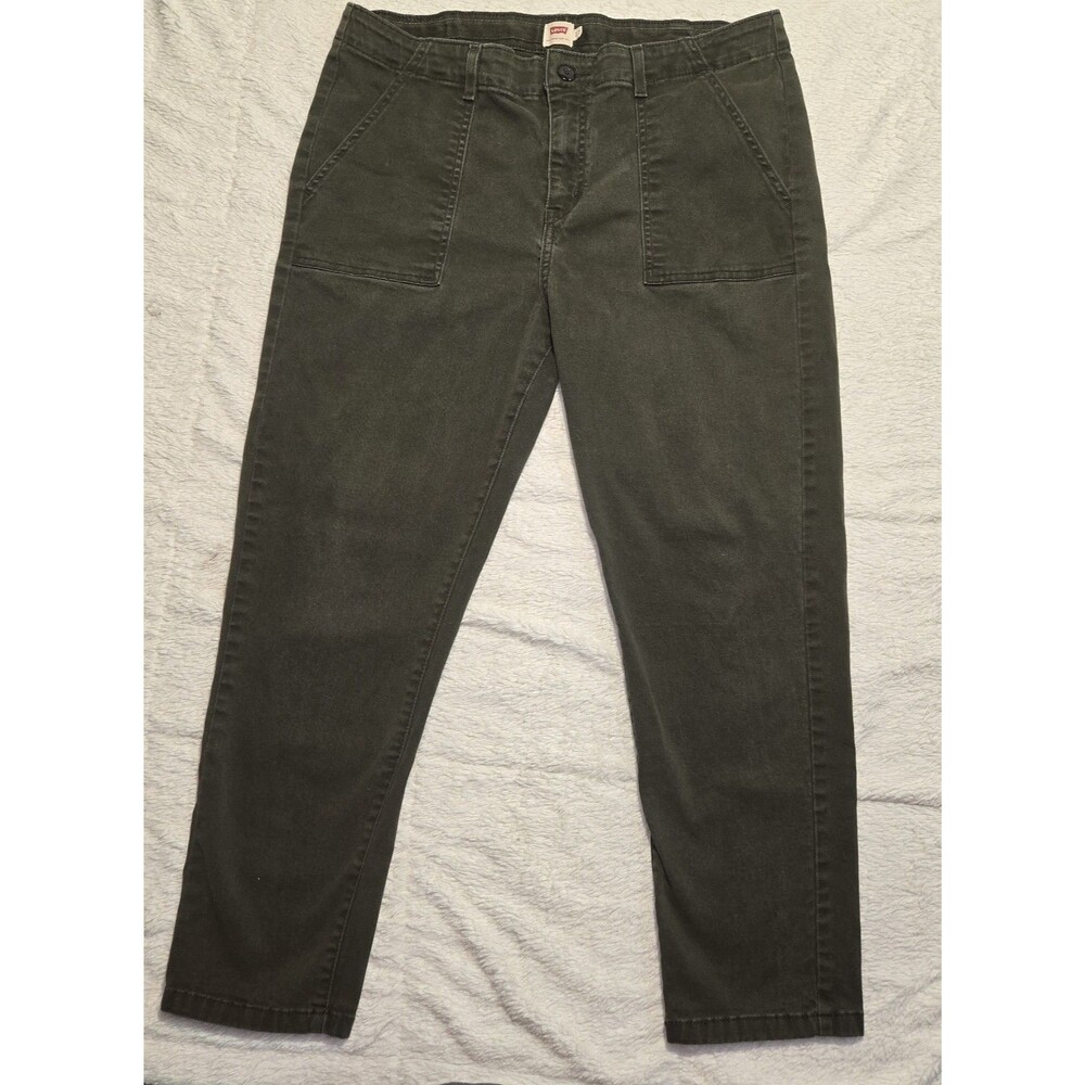Levi’s Women's Utility Style Tapered Leg Jeans Square Pockets Sz 12 Olive Green